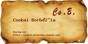 Csobai Borbála névjegykártya